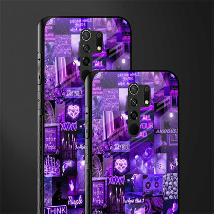 purple collage aesthetic glass case for poco m2 reloaded image-2