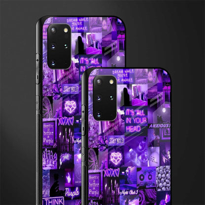 purple collage aesthetic glass case for samsung galaxy s20 plus image-2