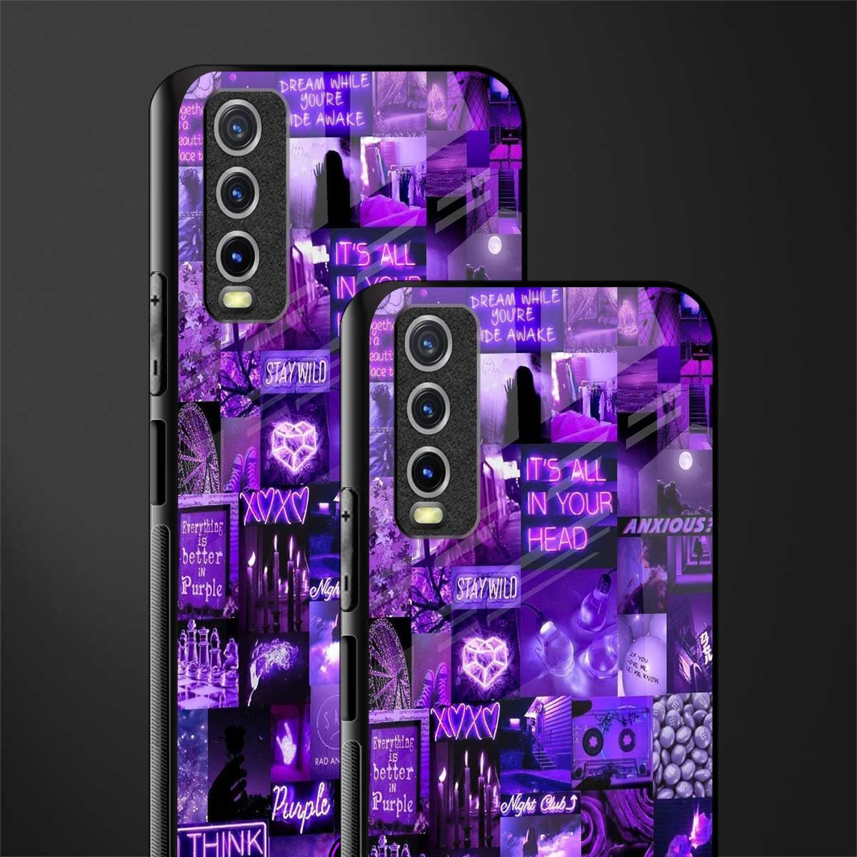 purple collage aesthetic glass case for vivo y20svivo y20avivo y20g image-2