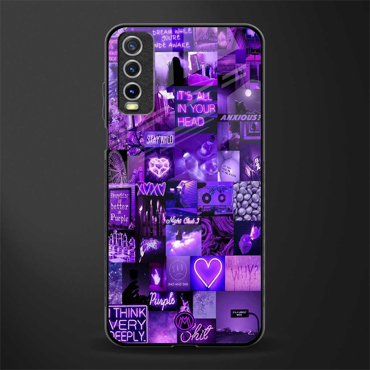 purple collage aesthetic glass case for vivo y20svivo y20avivo y20g image
