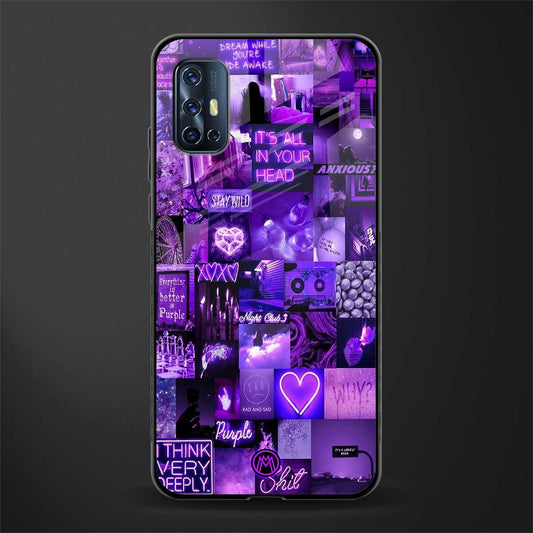 purple collage aesthetic glass case for vivo v17 image