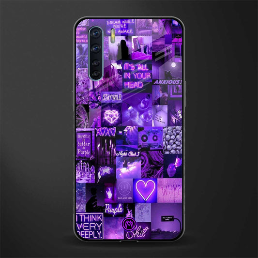 purple collage aesthetic glass case for oppo f15 image