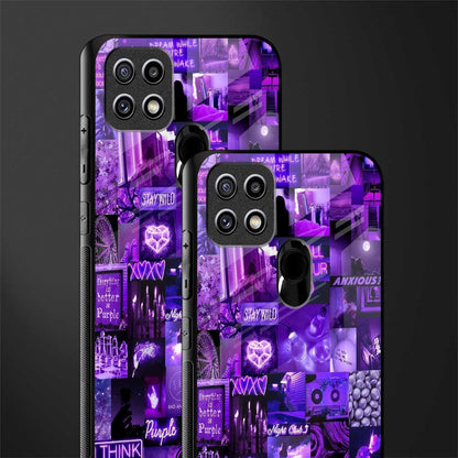 purple collage aesthetic glass case for oppo a15s image-2