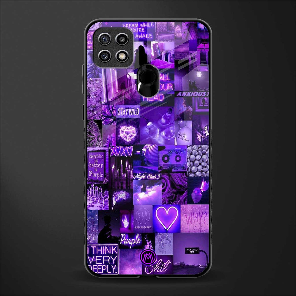 purple collage aesthetic glass case for oppo a15 image