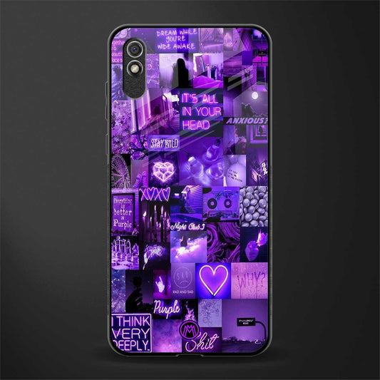 purple collage aesthetic glass case for redmi 9a sport image