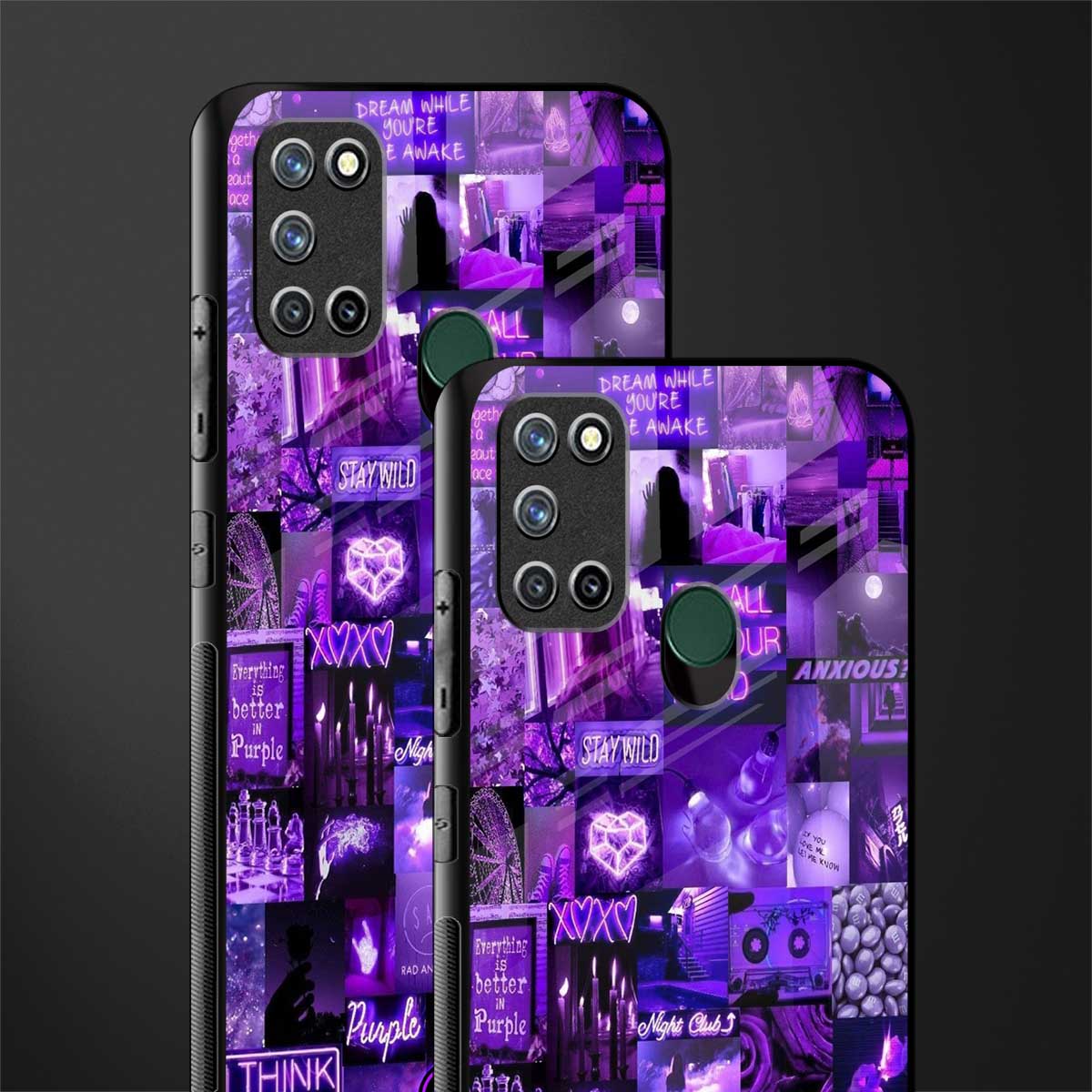 purple collage aesthetic glass case for realme 7i image-2