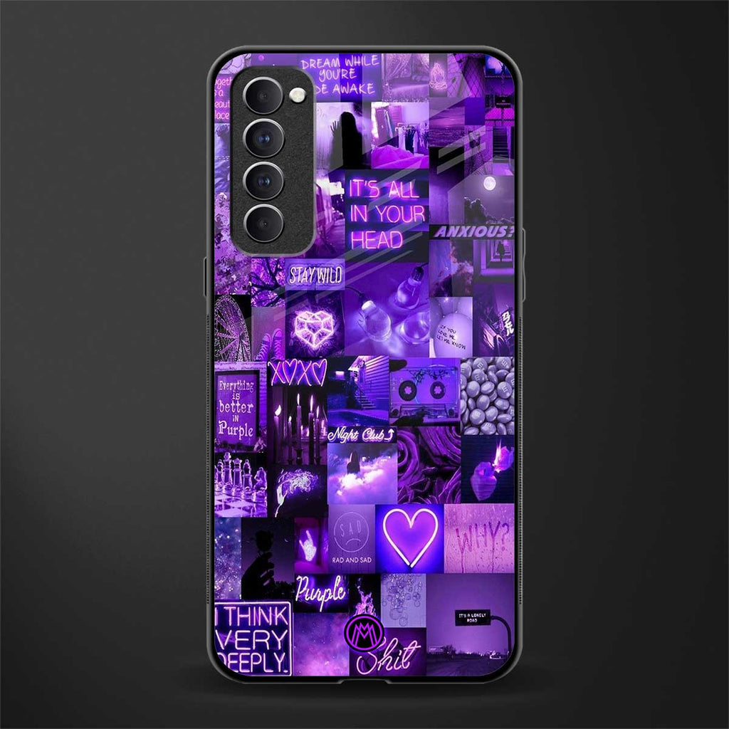purple collage aesthetic glass case for oppo reno 4 pro image