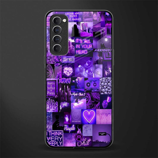 purple collage aesthetic glass case for oppo reno 4 pro image