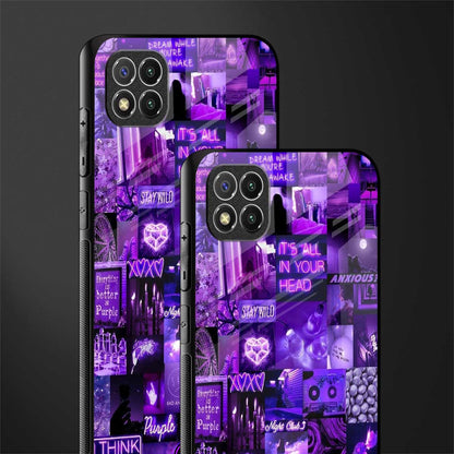 purple collage aesthetic glass case for poco c3 image-2