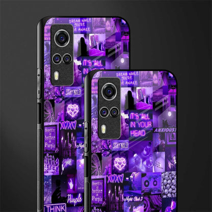 purple collage aesthetic glass case for vivo y51a image-2