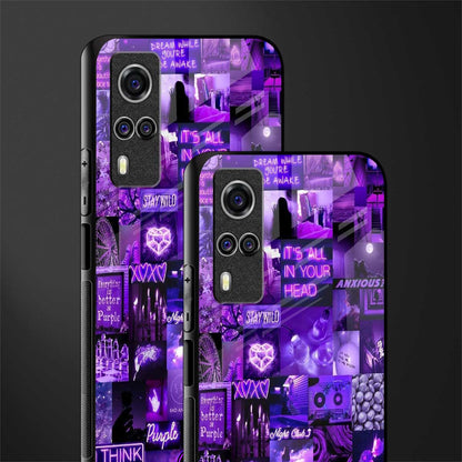 purple collage aesthetic glass case for vivo y51 image-2