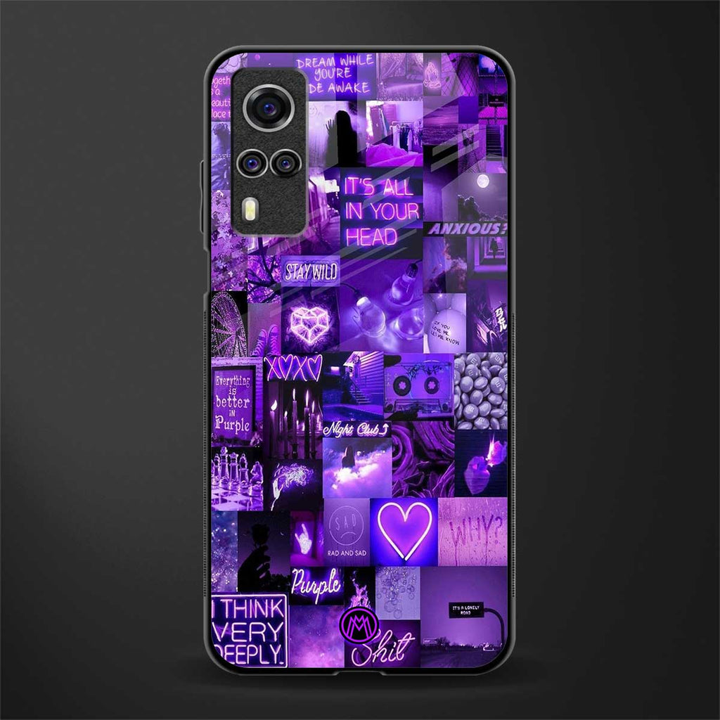 purple collage aesthetic glass case for vivo y31 image