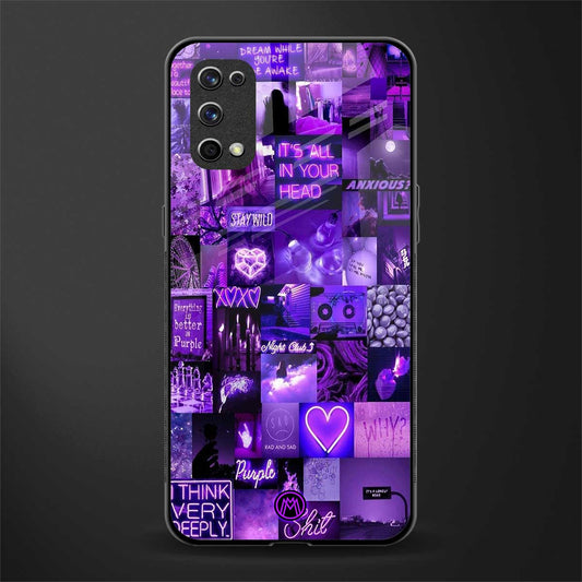 purple collage aesthetic glass case for realme x7 pro image