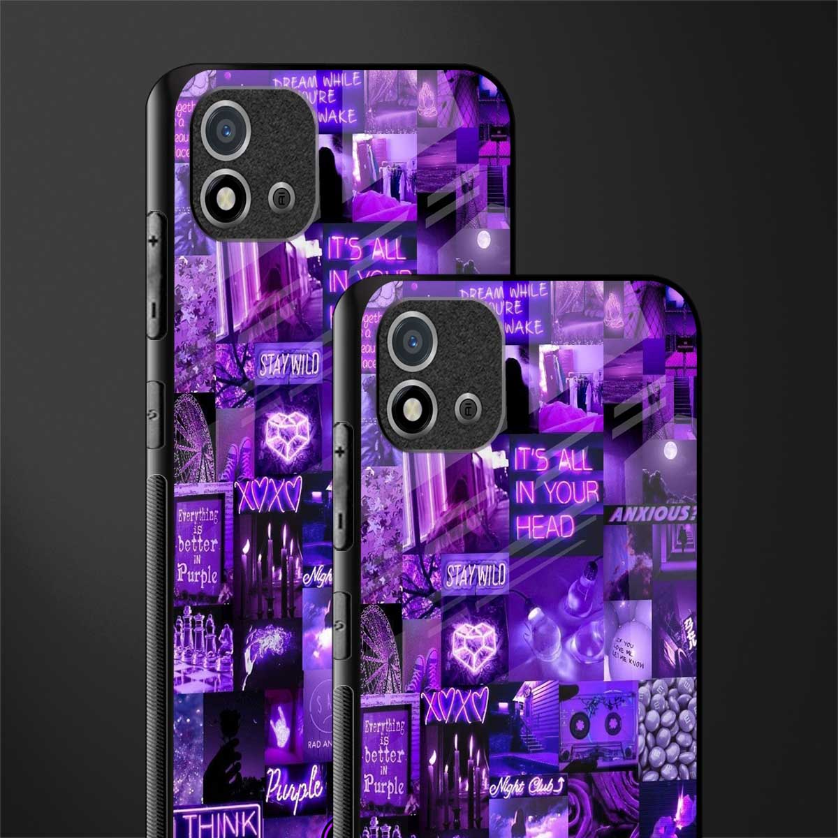 purple collage aesthetic glass case for realme c11 2021 image-2