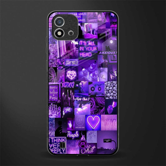 purple collage aesthetic glass case for realme c20 image