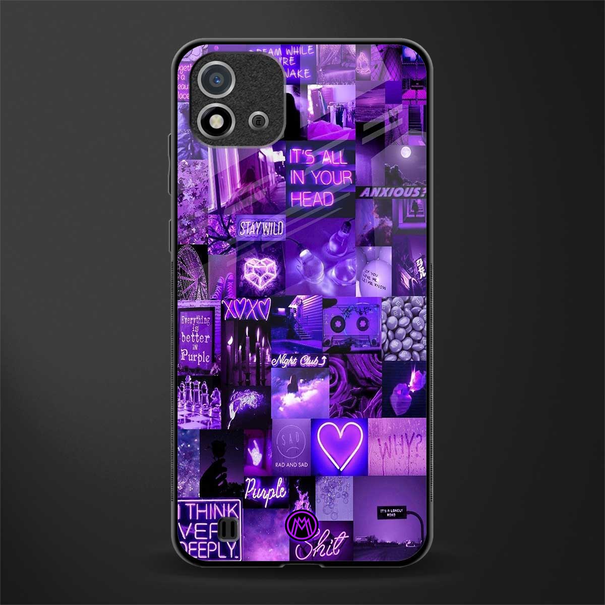 purple collage aesthetic glass case for realme c11 2021 image