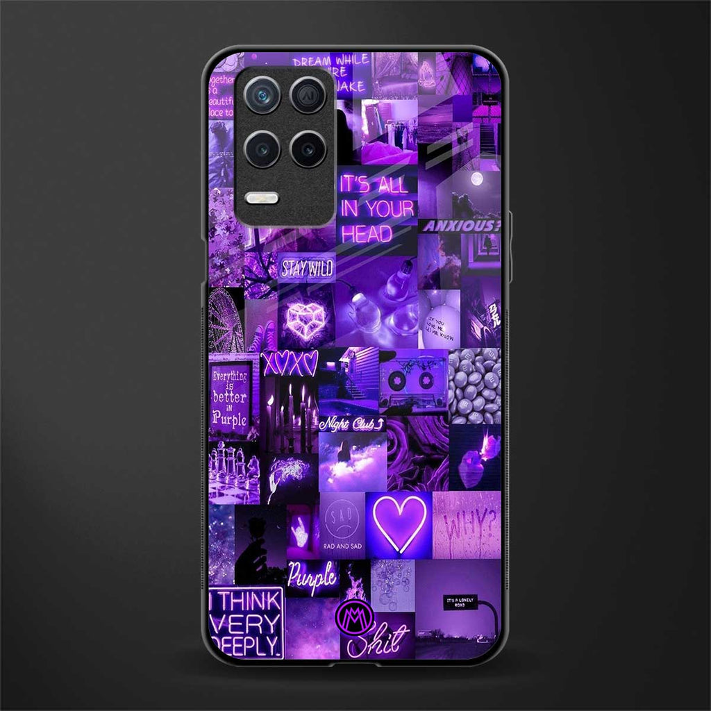 purple collage aesthetic glass case for realme narzo 30 5g image