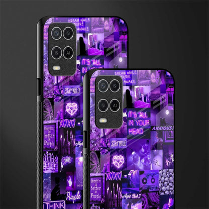 purple collage aesthetic glass case for oppo a54 image-2