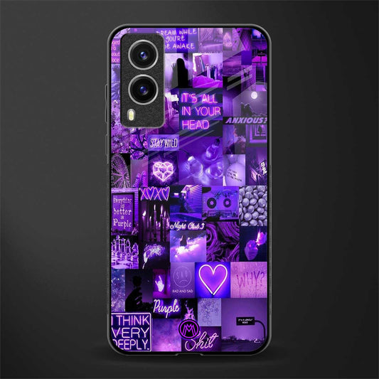 purple collage aesthetic glass case for vivo v21e 5g image