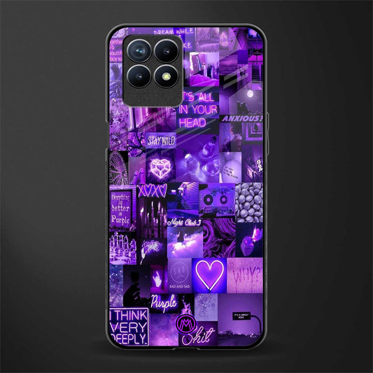purple collage aesthetic glass case for realme 8i image