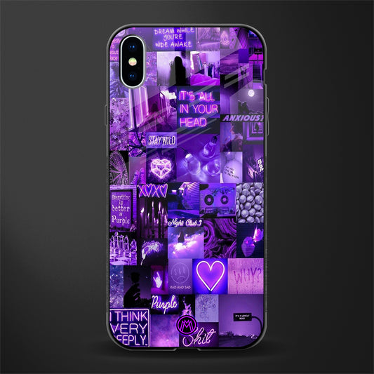 purple collage aesthetic glass case for iphone xs max image