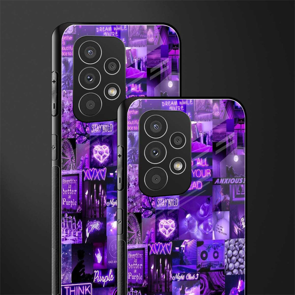 purple collage aesthetic back phone cover | glass case for samsung galaxy a23