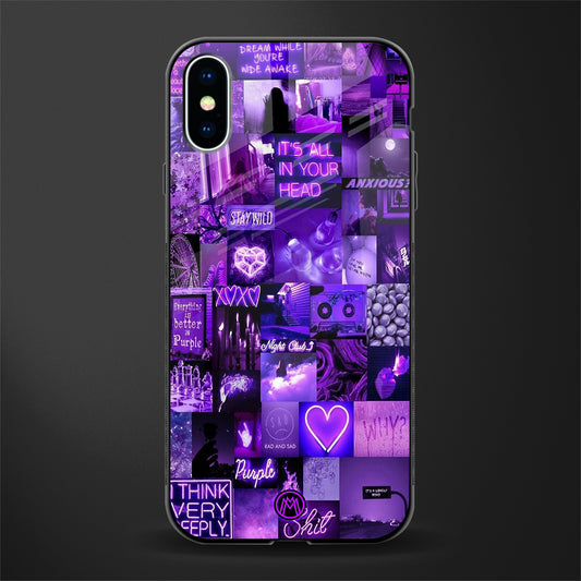 purple collage aesthetic glass case for iphone xs image