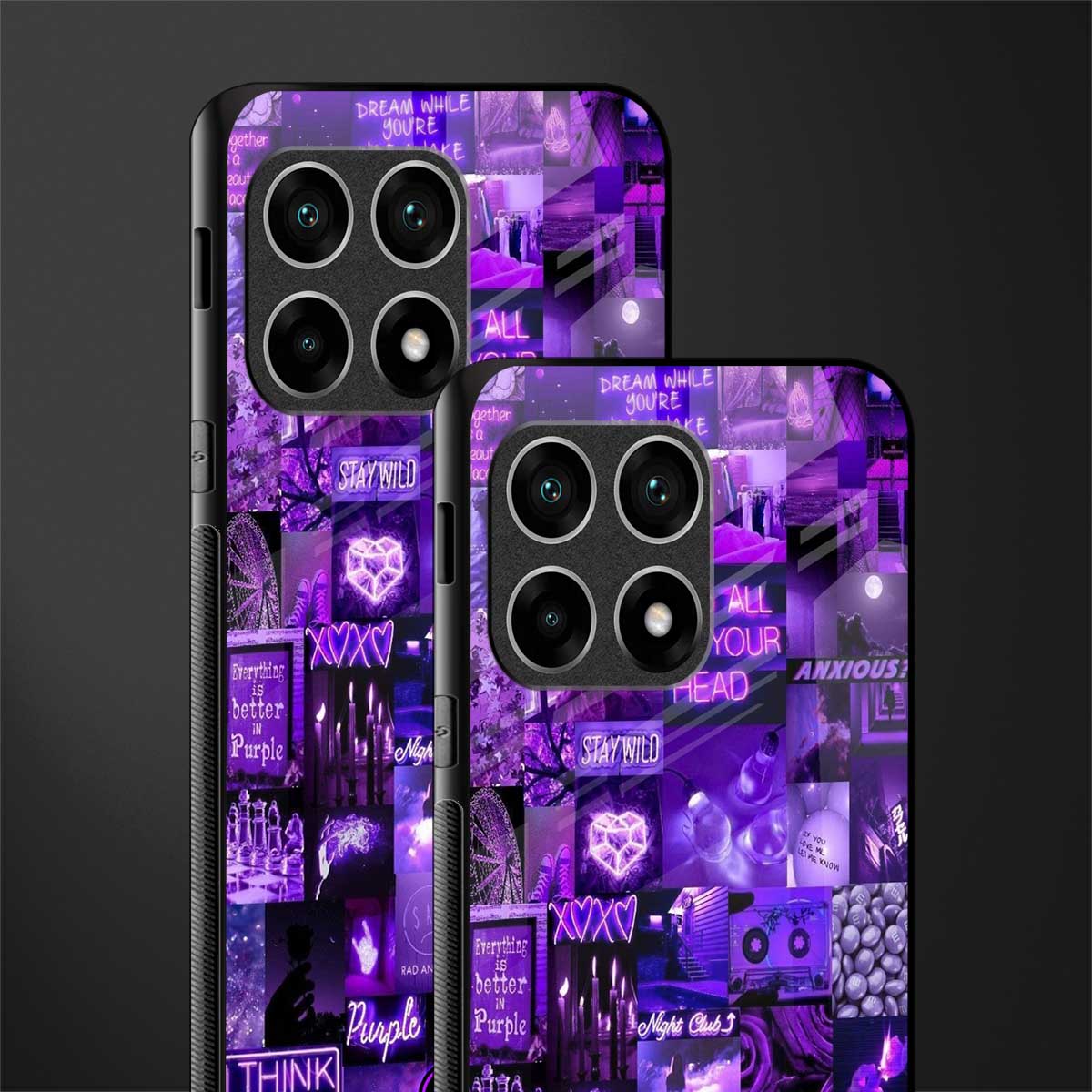 purple collage aesthetic glass case for oneplus 10 pro 5g image-2