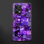 purple collage aesthetic back phone cover | glass case for oppo f21 pro 4g