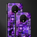 purple collage aesthetic glass case for oneplus 7t image-2