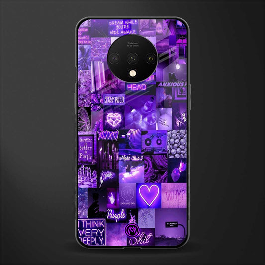 purple collage aesthetic glass case for oneplus 7t image