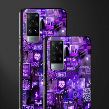 purple collage aesthetic glass case for vivo x60 image-2