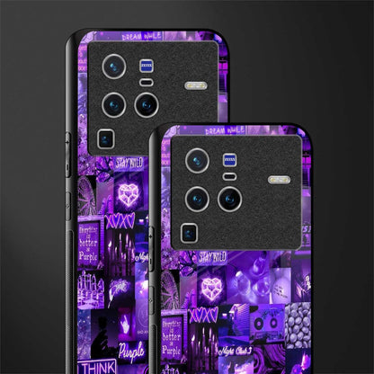 purple collage aesthetic glass case for vivo x80 pro 5g image-2