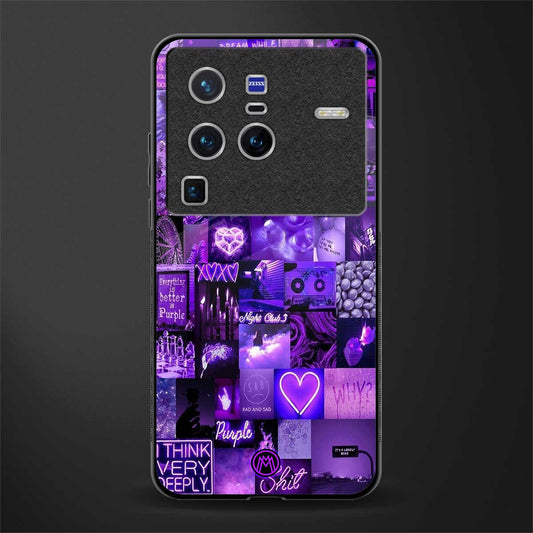 purple collage aesthetic glass case for vivo x80 pro 5g image