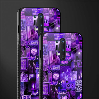 purple collage aesthetic glass case for oneplus 8 pro image-2