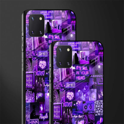 purple collage aesthetic glass case for samsung a81 image-2