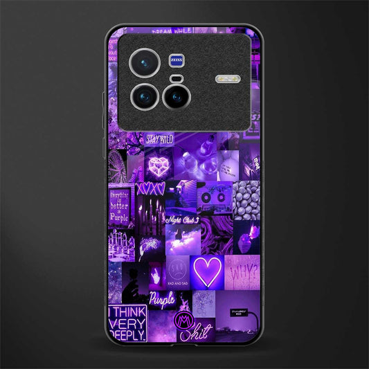 purple collage aesthetic glass case for vivo x80 image