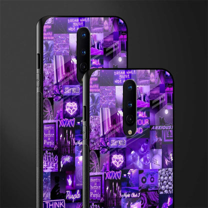 purple collage aesthetic glass case for oneplus 8 image-2