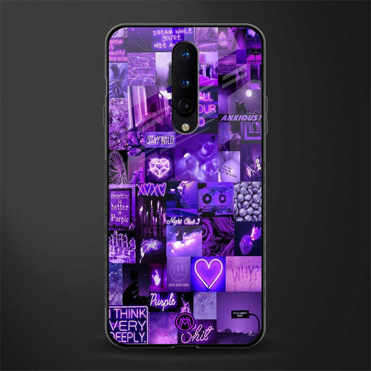 purple collage aesthetic glass case for oneplus 8 image