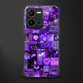 purple collage aesthetic back phone cover | glass case for vivo y35 4g