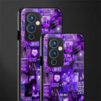 purple collage aesthetic back phone cover | glass case for oneplus 9