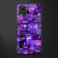 purple collage aesthetic back phone cover | glass case for vivo v21e 4g