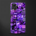 purple collage aesthetic back phone cover | glass case for vivo v21e 4g