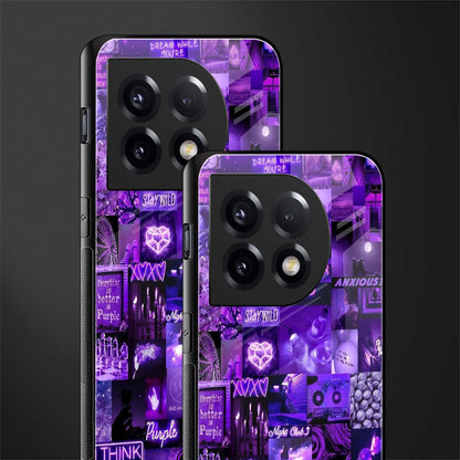 purple collage aesthetic back phone cover | glass case for oneplus 11