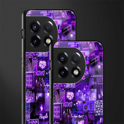 purple collage aesthetic back phone cover | glass case for oneplus 11r