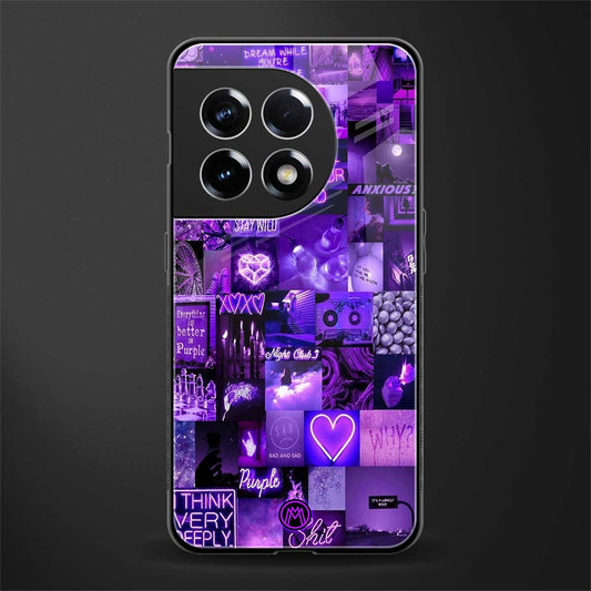 purple collage aesthetic back phone cover | glass case for oneplus 11r