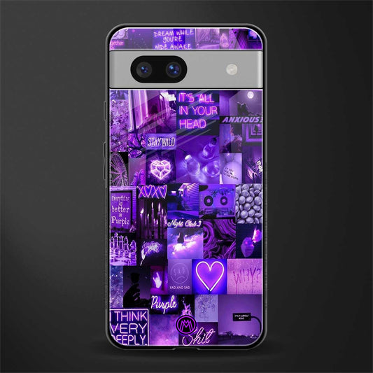 purple collage aesthetic back phone cover | glass case for Google Pixel 7A