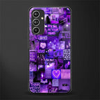 purple collage aesthetic back phone cover | glass case for samsung galaxy a54 5g