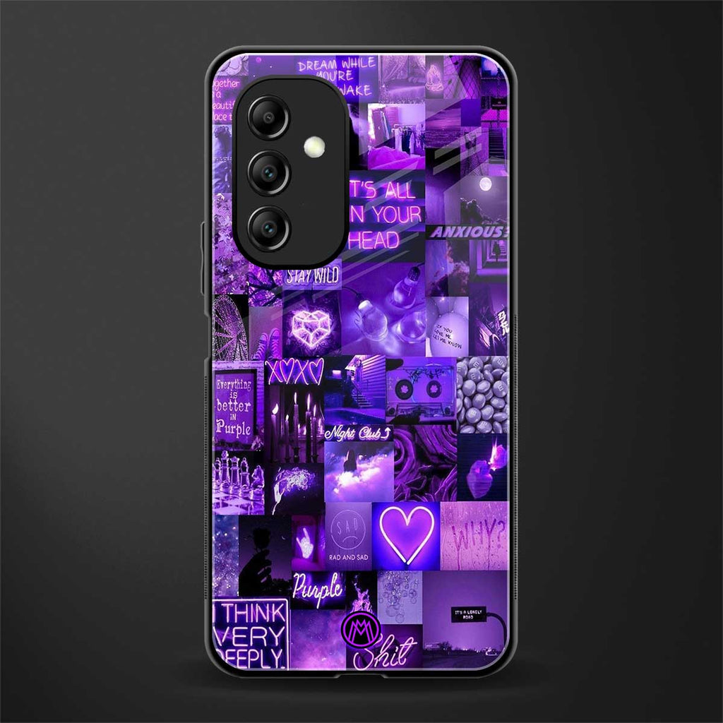 purple collage aesthetic back phone cover | glass case for samsung galaxy a14 5g