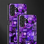 purple collage aesthetic back phone cover | glass case for samsun galaxy a24 4g